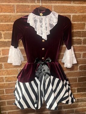 Weissman Black Pearl Pirate Velvet & Lace Dress Adult Small Dance Costume
